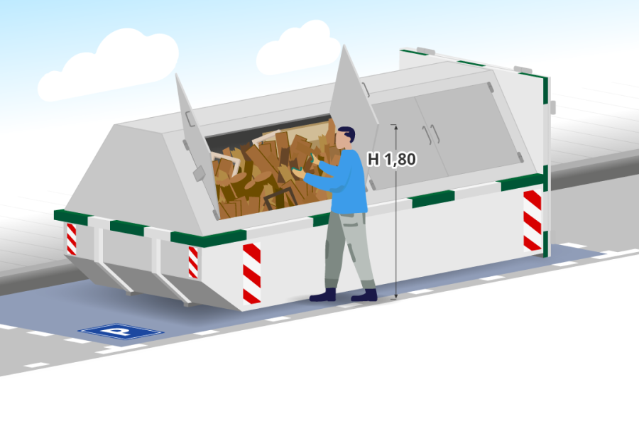 10m³ Gesloten houtafvalcontainer - Goedkopecontainer.nl - 3