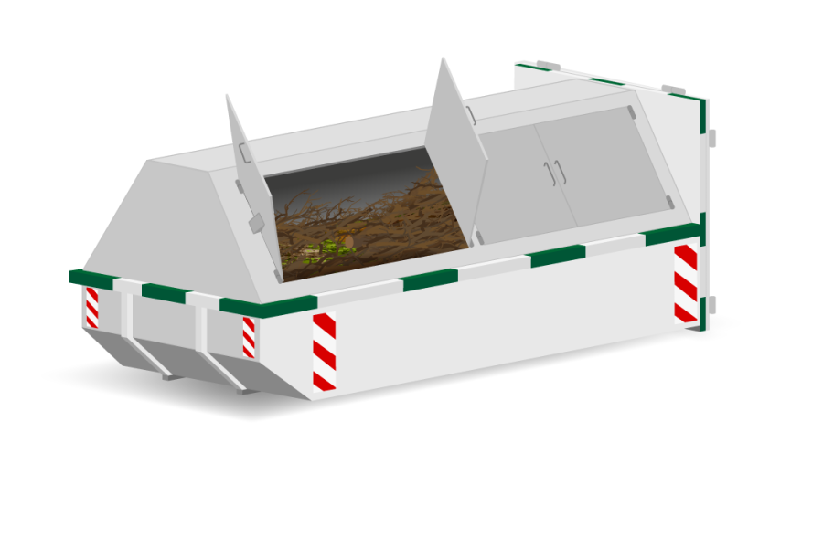 10m³ Gesloten tuin- en groenafvalcontainer - Top Milieu Service - 1