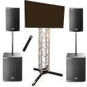 Presentatieset met TV groot