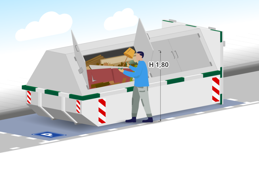 10m3 Grofvuilcontainer gesloten - Puincontainershop.nl - 2
